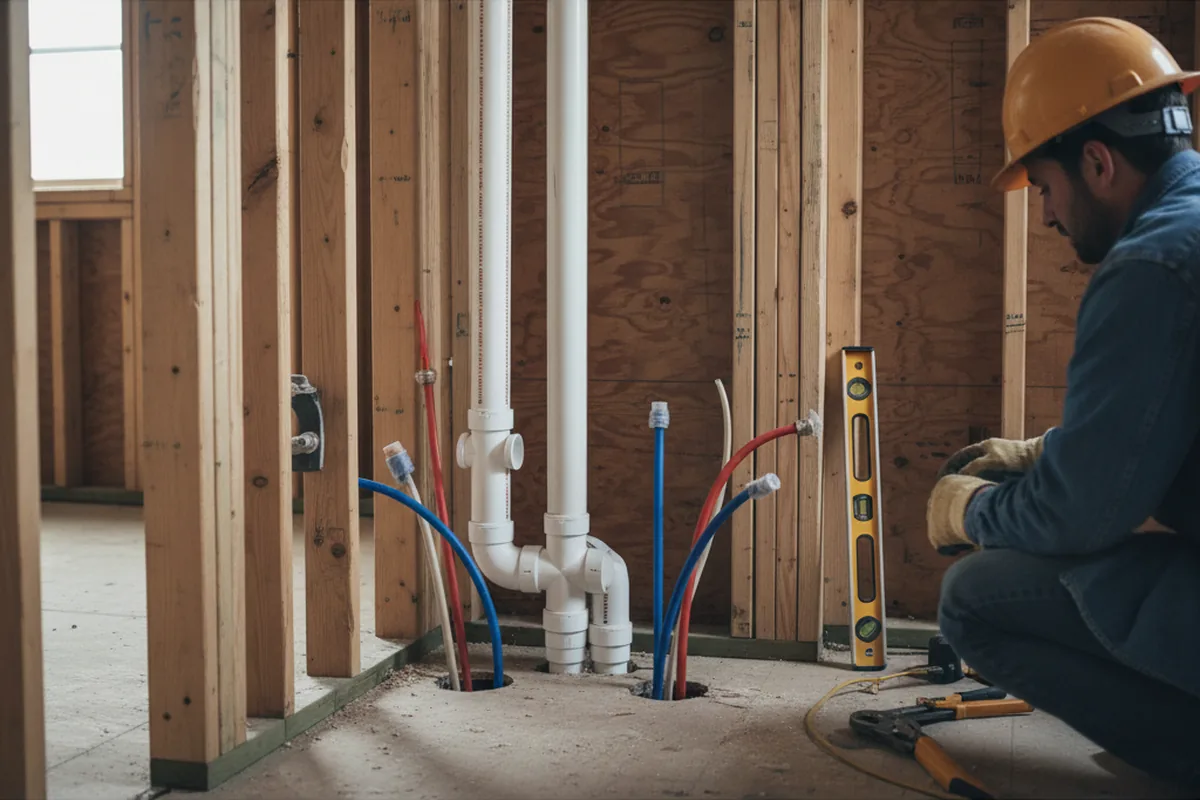 Drain and supply rough-in during Garbage Disposal Repair in Fayette