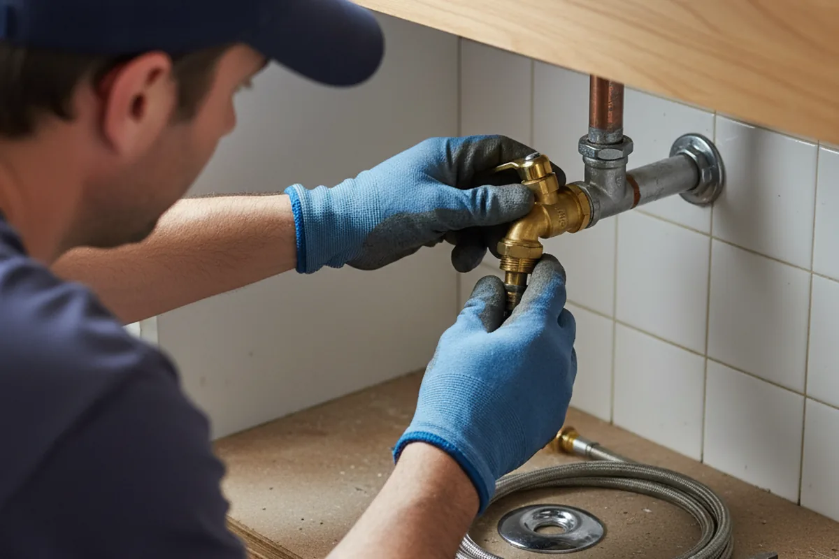 Shutoff valve and fitting work during Emergency Plumbing in Fayette